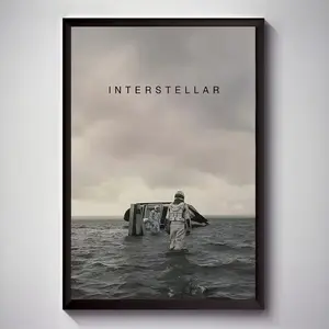 Interstellar Movie Poster - Christopher Nolan Space Sci-Fi Wall Art - Modern Decor
