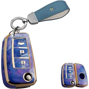 Key Fob Cover for 2017-2022 Nissan Rogue Sport Sylphy Pulsar Keychain for Nissan Sentra 2021 Accessories 3 Buttons