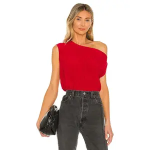 Norma Kamali x REVOLVE Drop Shoulder Top in Red