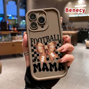 TPU Phone Case for iPhone 15 16 14 Pro Max 13 12 11 XR XS Plus E Love for football Pattern Anti-Scratch Shockproof Soft Silicone Protective Cover Smartphone Casing