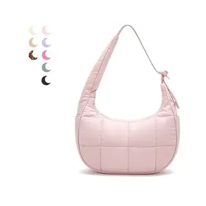 Quilted Down Bags Essential  Pocket Fits 330ml Soda Can Moon Bag Spring Edition Adjustable Dual-Strap Nylon Crossbody Luxury Designer Handbag Pu Tote Satchel