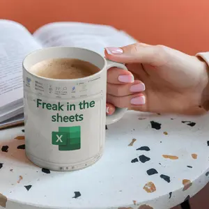 [Sale off up to 65%] Funny Excel Coffee Mug, Freak In The Sheets Mug, Spreadsheet Excel Cup, Novelty Gifts for Birthday Christmas New Year Men Women