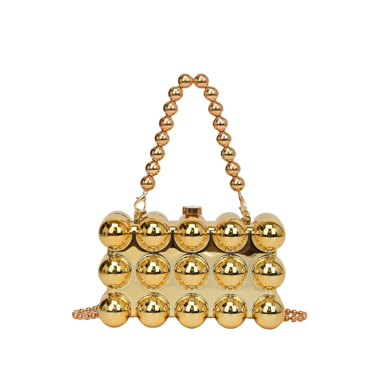 New wave bead egg-shaped box bag, fashionable acrylic handbag for women, clutch bag, shoulder and crossbody bag for women