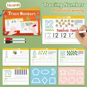Erasable Educational Flashcards Set, Alphabet Numbers Pinyin, Multi-Functional Reusable Writing Practice Tool, Abc Learning Cards Gift