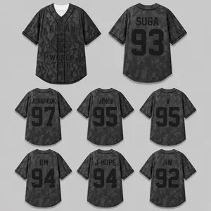 Custom Baseball Jersey K-POP Grey Concert Tour Shirt, Personalized Name Number, 2026 World Tour Concert Jersey Shirt for Fans Gift