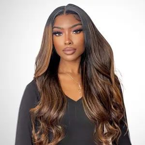 【NEW In】Unice 7X5 Glueless Pre-Cut HD Lace Frontal Balayage Highlight Body Wave Glueless Wig 100% Human Hair Beginner Friendly Does not apply