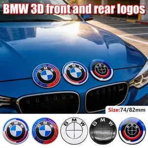 Bmw Front & Rear Emblem Logo 82mm 2/3 Holes/74mm with Clip-On Identifier, Fits E36/e60/f10/f30/x5/x6 Models, Replacement Accessories