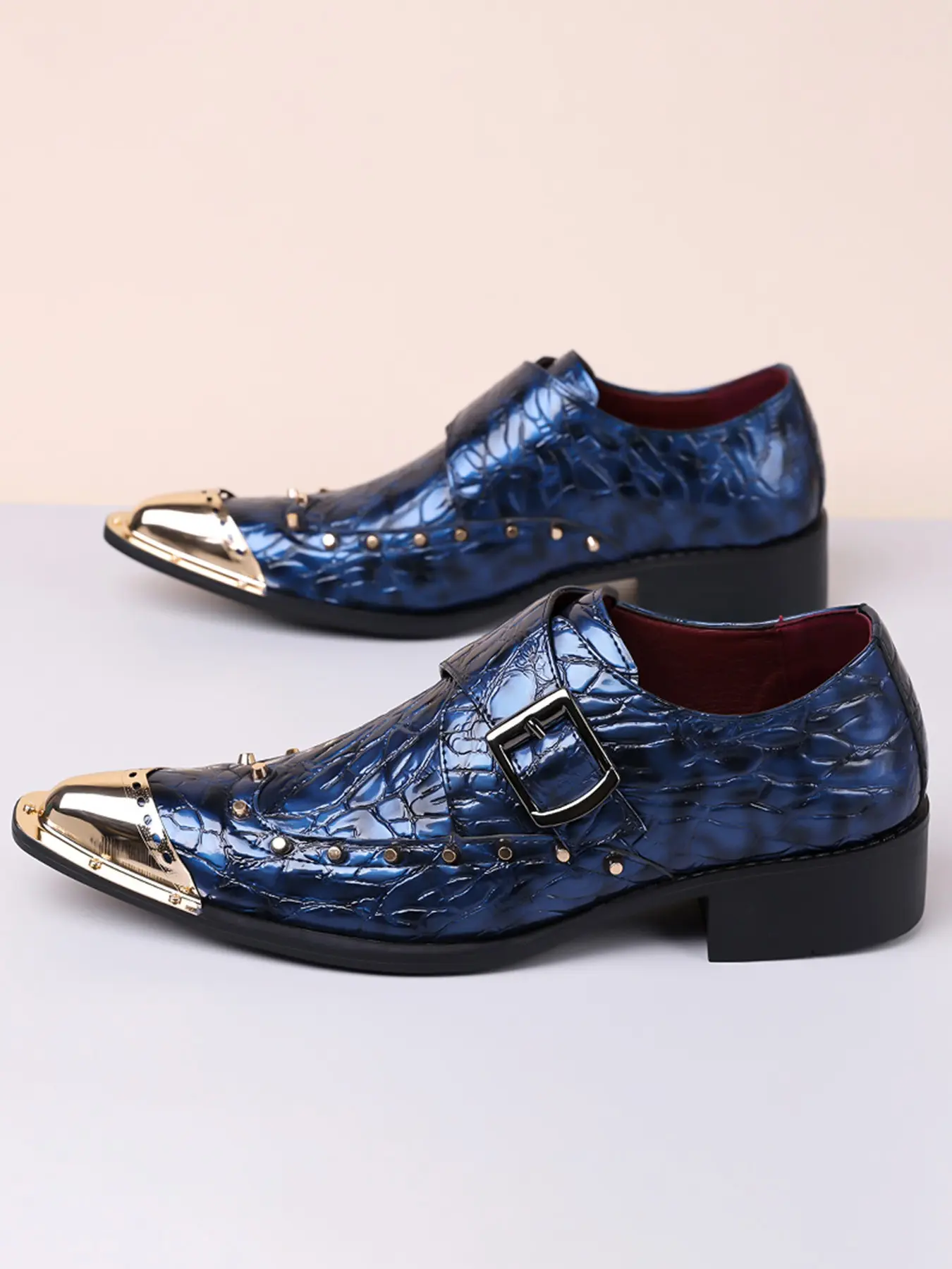 Men's Casual Business Formal Shoes, PU Leather Footwear, Fashion Gentlemen British Style Pointed Toe, Chelsea Design, Rubber Sole, Comfortable and Professional