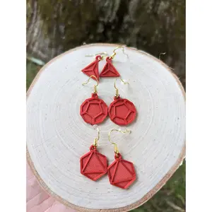 Red Dice Goblin Earrings D20 D12 D10 PLA earrings Red D20 Earrings Game Master Gifts Nerd Gifts PLA Earrings Nerd Gift Gamer Gift Nerds