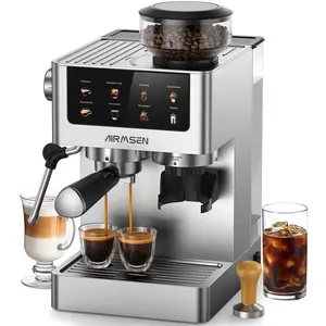Home 20-Bar Espresso Machine with Grinder, 1350w, With Color Touchscreen, ,Milk Frother Steam Wand,Cold-Press Espresso,Customize Coffee Volumn Appliance espresso machine