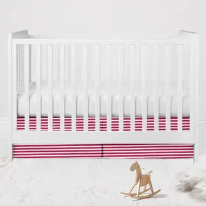 Bacati Mix N Match Pin Stripes Crib Skirt Dust Ruffle - Fuchsia