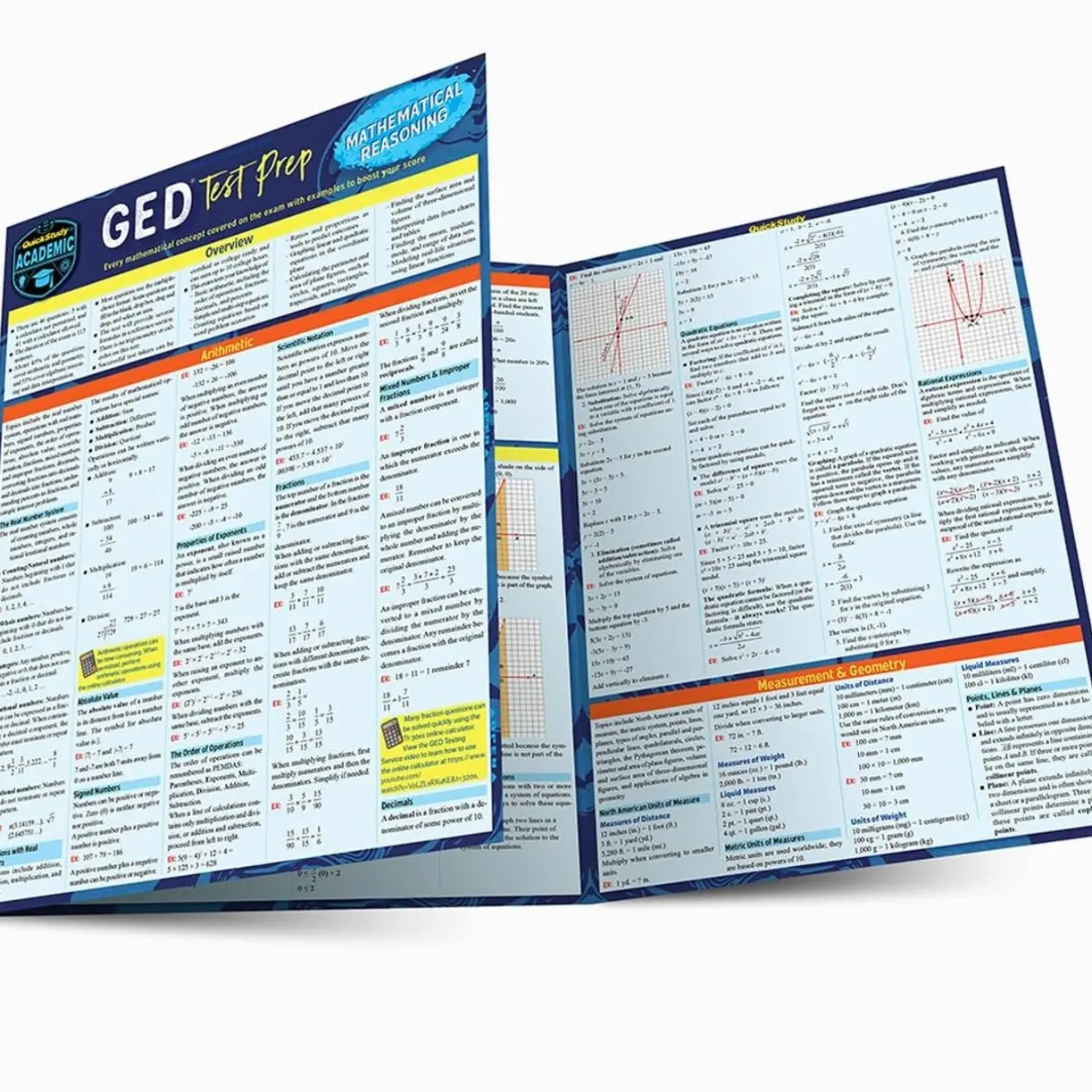 GED Test Prep Mathematical Reasoning: a QuickStudy Laminated Reference Guide (Quick Study Academic)