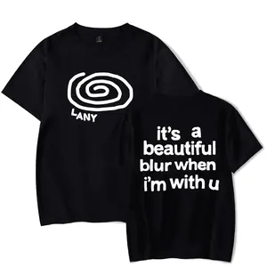 LANY Merch T-Shirt Swirl a Beautiful Blur T Shirts Tracklist Short Sleeve Men Women Tee Top Streetwear Badass Alternative Fashion Fans Bold edgy design for goth Harajuku streetwear lovers  Unisex Gift for Birthday Valentine's Day Christmas Halloween