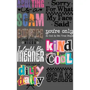 ADULTING IS A SCAM (1) PREMADE GANGSHEET - 22X36 DTF TRANSFERS - DIRECT TO FILM