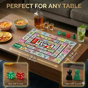 Stop Scrolling!  Viral Flying Chess Drinking Game for Adults 21+ | Non-Slip Rubber Mat Party Game | Bachelorette & Game Night Essential | 2-8 Players Interactive Board Game | Hilarious Birthday Gift Idea