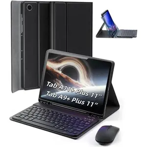 Case Keyboard for  Galaxy Tab A9+ / A11+ Plus 2023/2025 11 Inch -  and Detachable  Keyboard, Slim Case with S Pen Holder, Auto Sleep/Wake (Black)