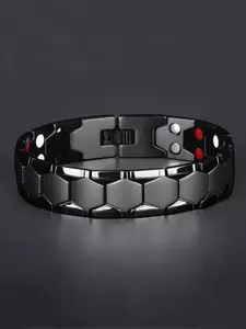 A cool and fashionable spherical titanium and steel bracelet, a spherical 4-in-1 element energy magnetic bracelet, a gift for family and friends, Father's Day gift, graduation season, birthday, holiday gift, for travel, for daily gatherings.