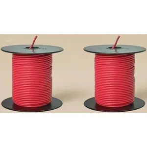 18-Gauge Electrical Wire Bulk Spool; 100-Feet Red Primary Wire; Reusable Durable Copper Conductor; Flexible PVC Insulation; for Automotive Home Wiring Projects
