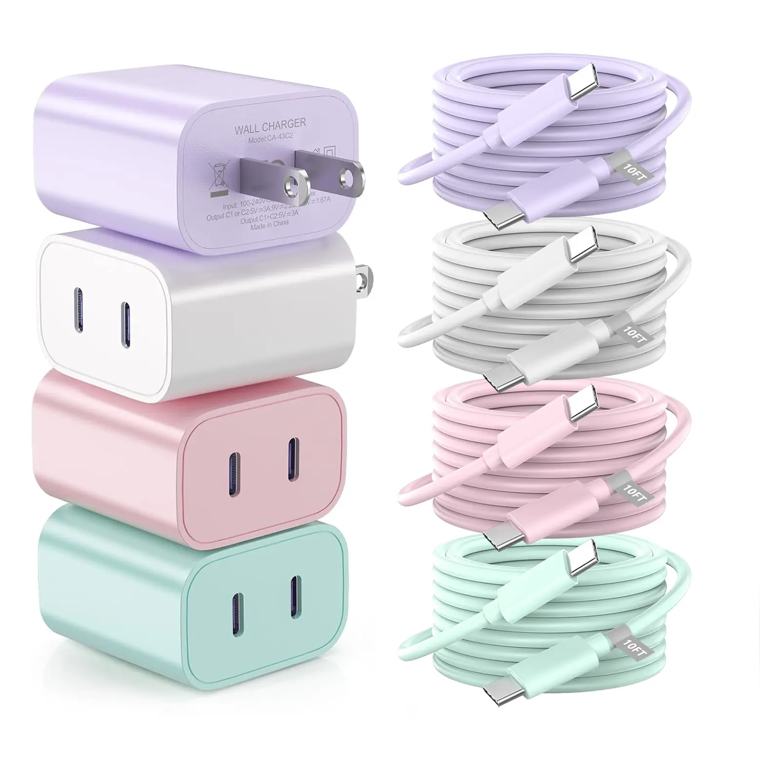 iPhone 17 16 15 Charger Fast Charging Cord 10FT Long USB C Charging Cable with 20W Type C Charger Block for iPhone 17 Pro Max/17 Pro/17/Air, 16 15 Pro Max/16 15 Pro/16 15,iPad Pro/Air, Android Phone