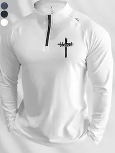 Men's Casual Tight-Fitting Half-Zip Long Sleeve Shirt, Quick-Dry Microfiber Skin Fit Top for Gym Hiking Fishing Camping Outdoor Activities