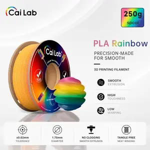 Cailab PLA Rainbow 1.75mm 250g Spool, ROHS Compliant, Callab Your Creation, High Precision ±0.02mm, Vacuum Packed, Multi-Color Shifting No Painting Needed, Smooth No-Clog, Low Warping Low Shrinkage, Eco Low Odor, Compatible Creality Ender/Bambu Lab/Prusa