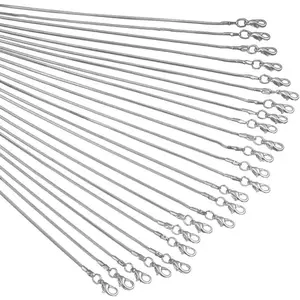 24 pcs Snake Chain Necklace -1.2mm DIY Pendant with Lobster Buckle, Used for Jewelry Making (15.75in)