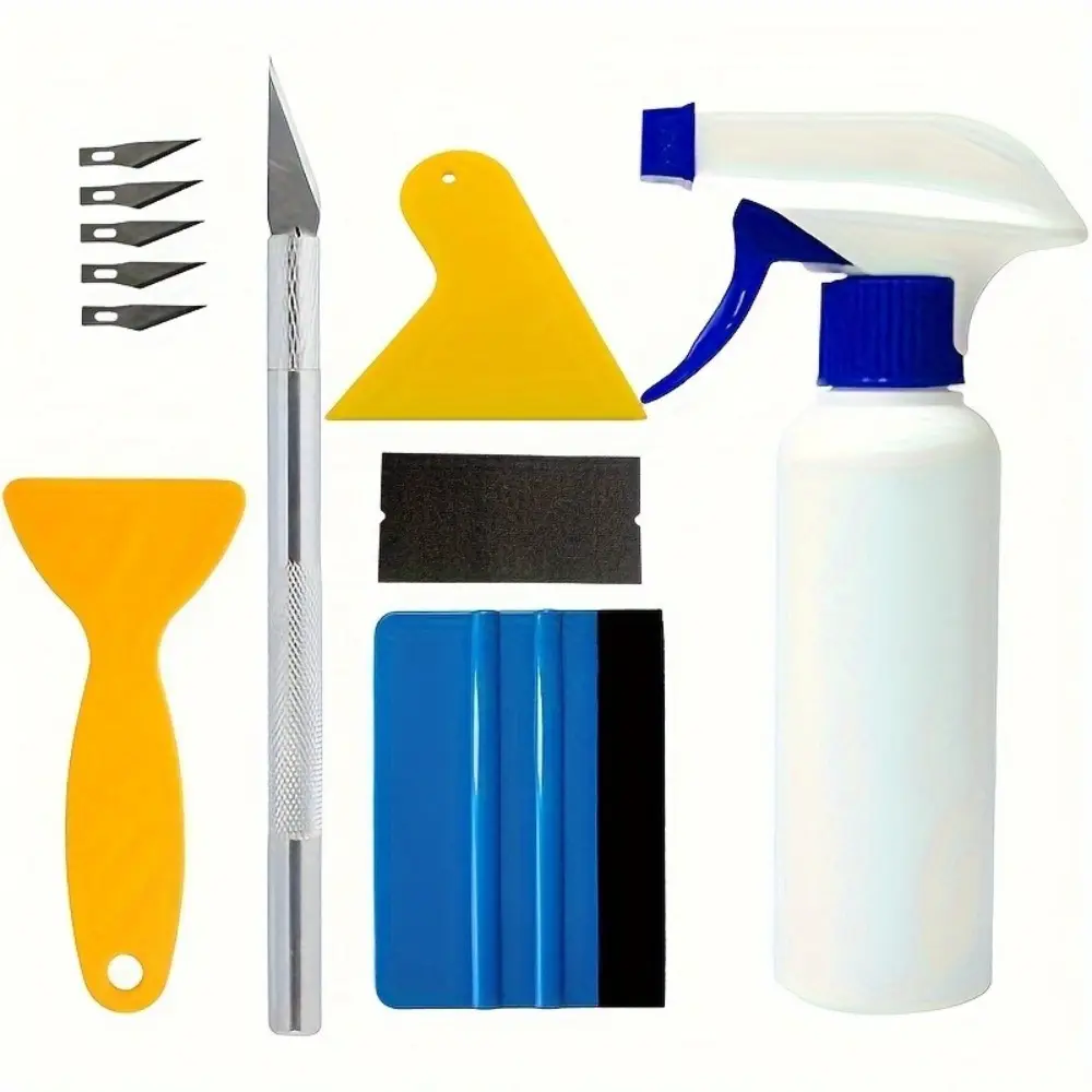 Complete Car Vinyl Wrap & Window Tint Kit with Felt Edge Squeegee - Scratch-Proof Installation Tools for Auto Film, Wallpaper Smoothing & Decal Application, Decal Sticker Installation Tool