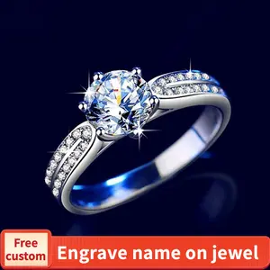 S925 Sterling Silver Star Queen Ring Synthetic Moissanite Ring fashion jewelry accessory woman girl promise ring-179(50%)