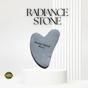 Deneen Marcel Beauty Radiance Stone Rock Quartz Gua Sha for All Skin Types Detox Soothing Energy Healing Relaxation Facial Cleansing Instrument Smooth Calming Crystal