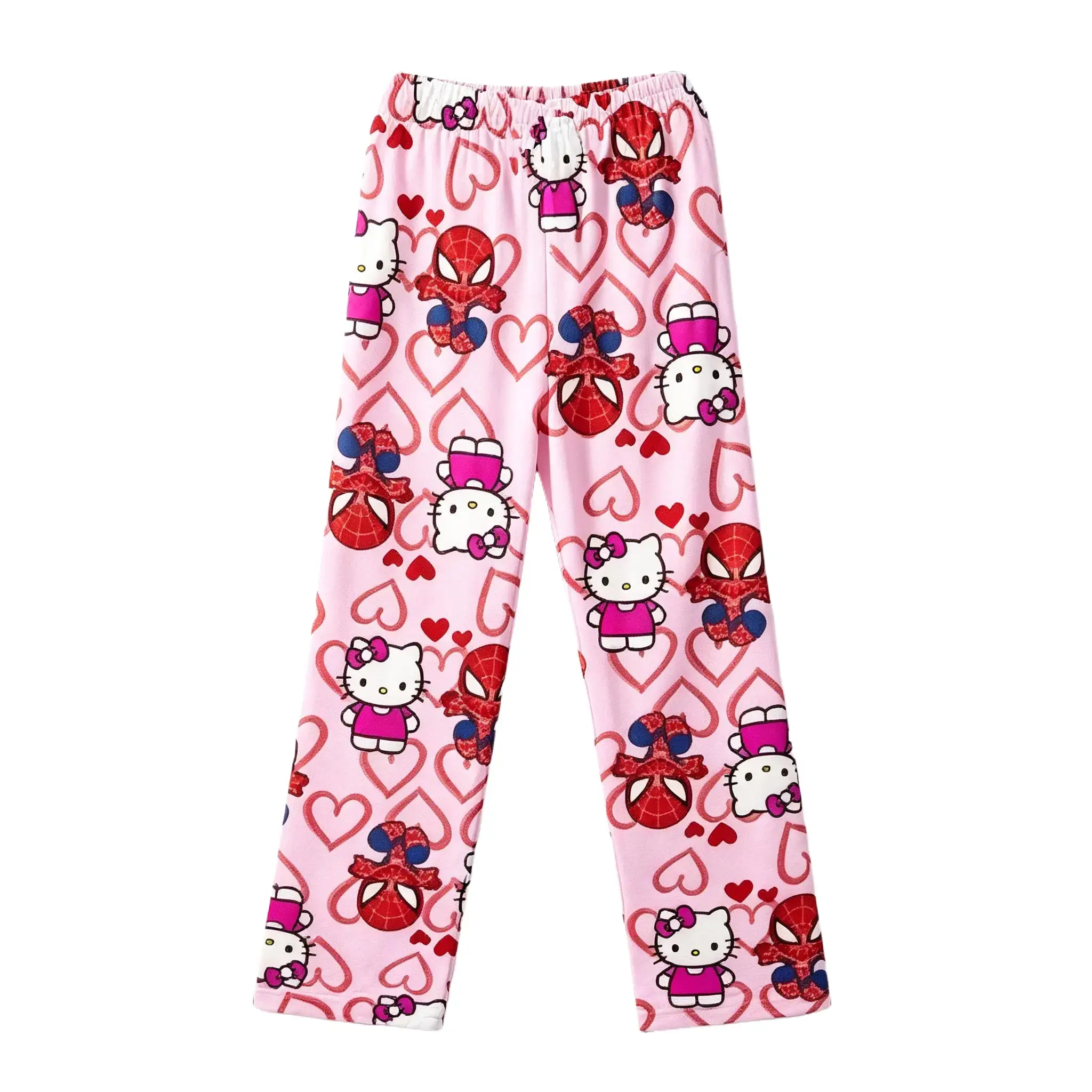 Marvel Spider-Man Printed Unisex Stylish Pyjama Pants - Soft Warm Loose-Fit Nightwear Trousers for Superhero Fans, Autumn Winter Casual Home Flannel Loungewear Bottoms