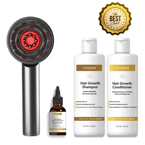 Etaderm Hair Growth Shampoo & Conditioner for Curly, Damaged & Color-Treated Hair – Organic Aloe Vera, Biotin & Collagen Nourishing Formula to Restore Moisture, Strength & Promote Healthy Growth – 12 fl oz