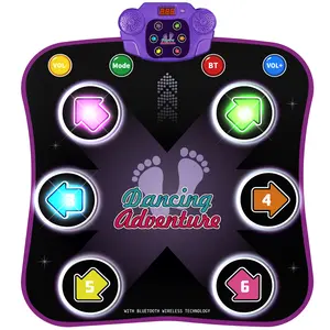 Dancing Mat with 5 Game Modes Music Bluetooth Connection & LED Lights for Kids Ages 4-10 Interactive Fun Gift