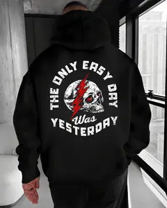 The Only Easy Day Was Yesterday Hoodie – Military Motivation Skull T Shirt, Veteran Pride Sweatshirt