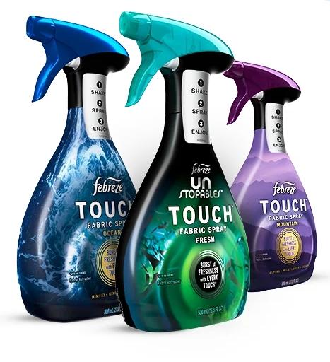 Febreze Unstopables Touch Fabric Spray and Odor Fighter, Fresh & Breeze, 16.9 oz, Pack of 2