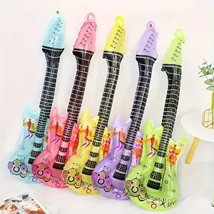 5pcs Inflatable Rock Guitars - Colored Aluminum Foil, Suitable for Disco Parties, Birthdays, and Music Themed Events - Disco Balloons, Hip-hop, Nightclubs, Carnival Party Decorations.