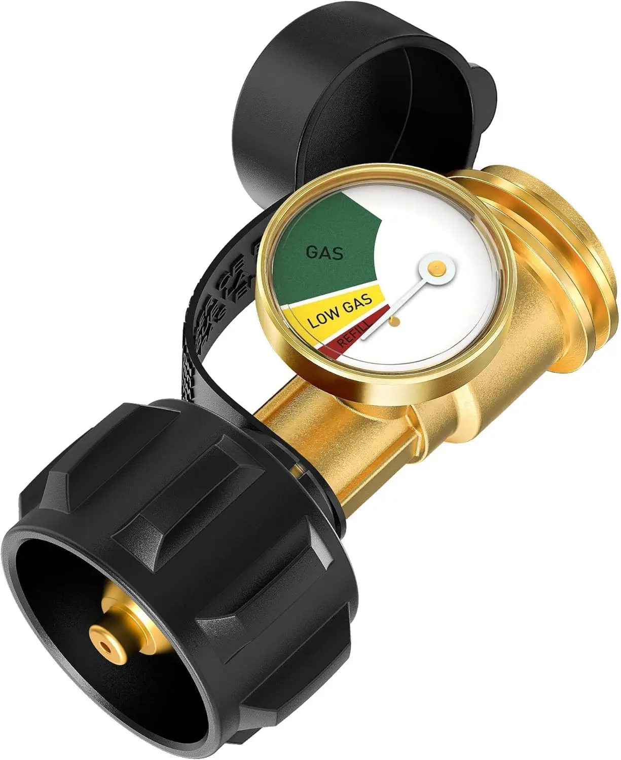 Tank Gauge,  Tank Gauge Level  with QCC1/Type 1 Connector for 5-40lb  Tank,   Gauge with Leak Detector Suitable for BBQ Gas Grill, Heater, Fire Pit