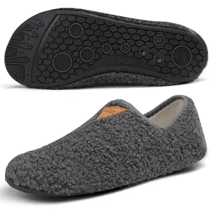 Warm Plush Slippers for Women and Men, Full Foot Cover, Anti-Slip Rubber Sole, Indoor Outdoor Winter Slippers fur slides