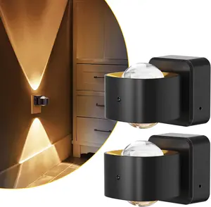 Night Light Projector, Night Lights Plug into Wall, Dusk to Dawn Sensor, 180°Rotating Nightlight for Kids, 0-150LM Dimmable Soft White Ambient Lighting for Bathroom, Decor, Gifts, 2 Pack
