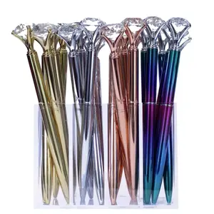 Goal Digger Diamond Pen Display of 24 - Assorted Colors with Sparkling Diamond Tips in Clear Case