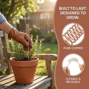10/20/30 Pack Electroculture Plant Stakes Copper Plant Stakes 6" Tensor Rings Copper Rods for Garden Electroculture Gardening Coil Wire Antennas for Growing Vegetable Garden Plants Support Garden Supplies