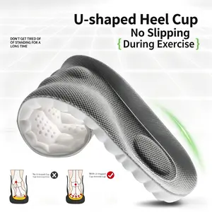 4D Insoles - 4D Cloud Technology Insole - Super Soft Ultra Comfort for Foot & Joint Support - Acupoint Massage Insole for Sports Shoes - U-shaped Heel Cup - No Slipping During Exercise - Bedroom Footwear
