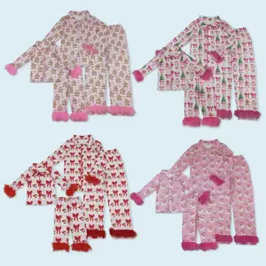 Mommy and me Christmas design long sleeve pajama set
