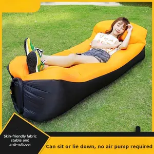 Outdoor inflatable lazy sofa for music festivals, portable inflatable mattress for camping and picnics, single-person air cushion bed for sitting and lying down, bivvy bag camping,air pillow