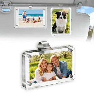 1/2PCSCar Picture Holder, Acrylic Magnetic Personalized Photo Holder Car Accessories Car Photo Holder Car Visor Clip, Personalized Car Picture Frame, Suitable for Adding Family or Personal Photos