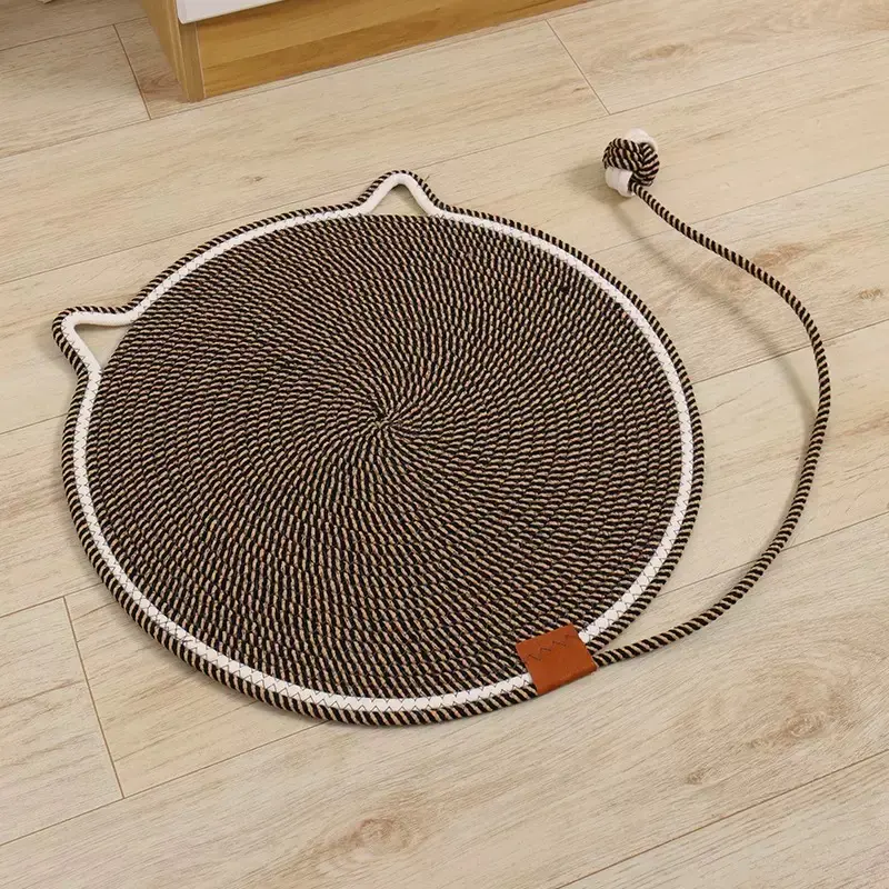 Large Natural Cotton Rope Cat Scratching Pad with Toy (19.6 in) - Cool Kitten Stuff, Pet Supplies Cat Furniture Scratcher