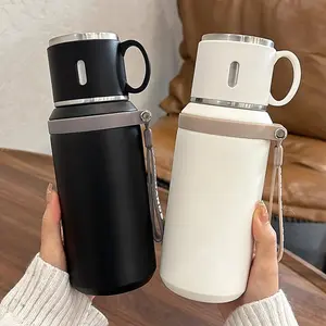 600ml Office & Business Style Insulated Mug - Stainless Steel Coffee Cup, Travel Thermos, Leak-Proof Flask - Versatile 3-in-1 Cup for Tea, Coffee, and Outdoors