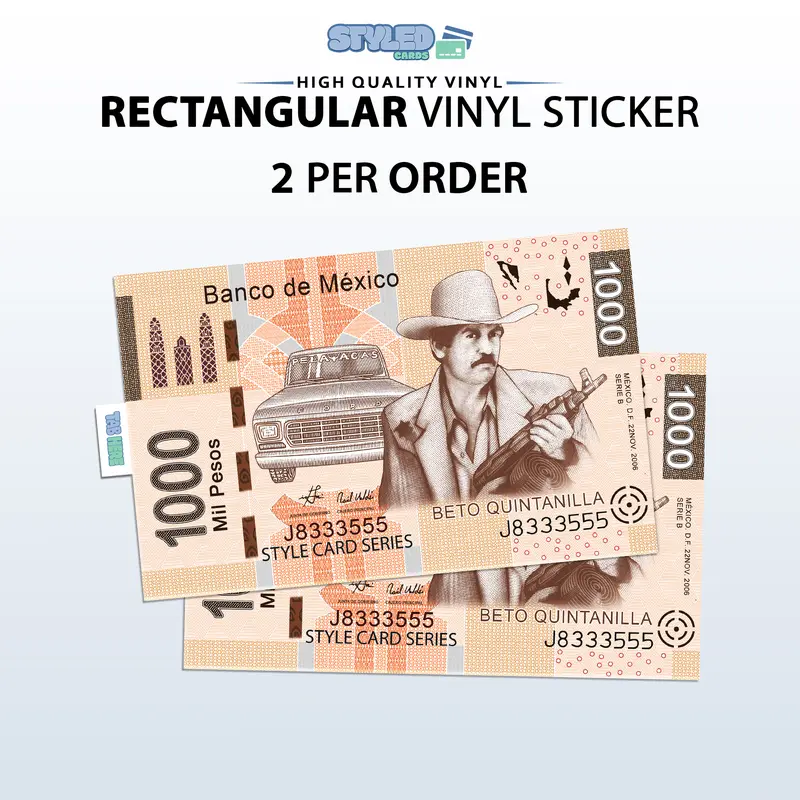 beto Quintanilla rectangle vinyl sticker