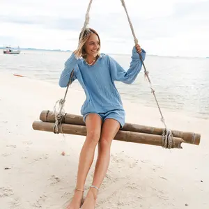 Lotus & Luna - Denim Blue Baja Pullover