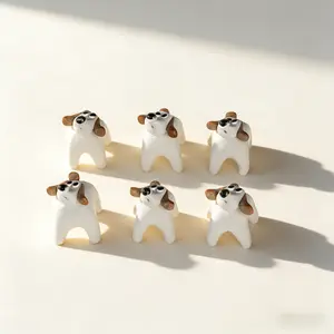 Handmade Ceramic Hopeful Puppy Figurine – Cute Dog Desk Decor