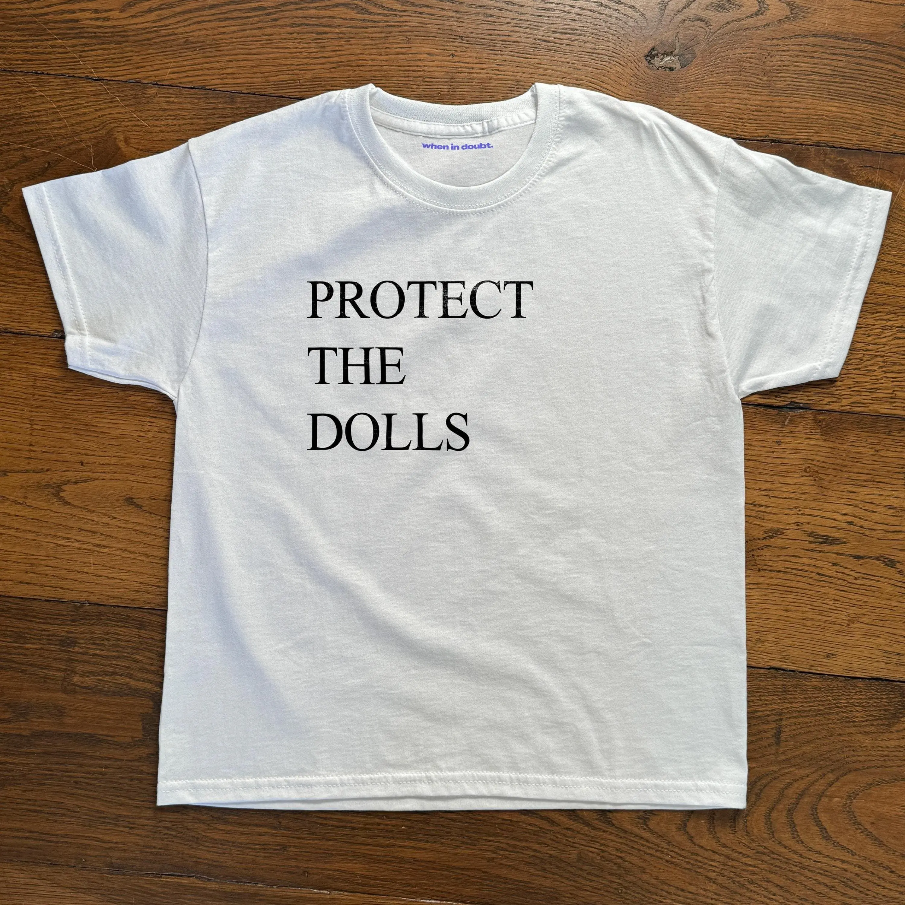 [Sale off up to 65%] Slogan Baby Tee - 'Protect The Dolls' Cropped baby tee, Y2K Coquette Aesthetic, Tshirt Print, 90s - 2000s Style, Trendy Cute Crop Top